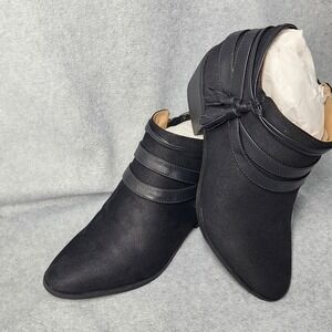 LifeStride Paloma Shoes Womens Size 8.5M Ankle Booties‎ Tassel Flex Faux Suede